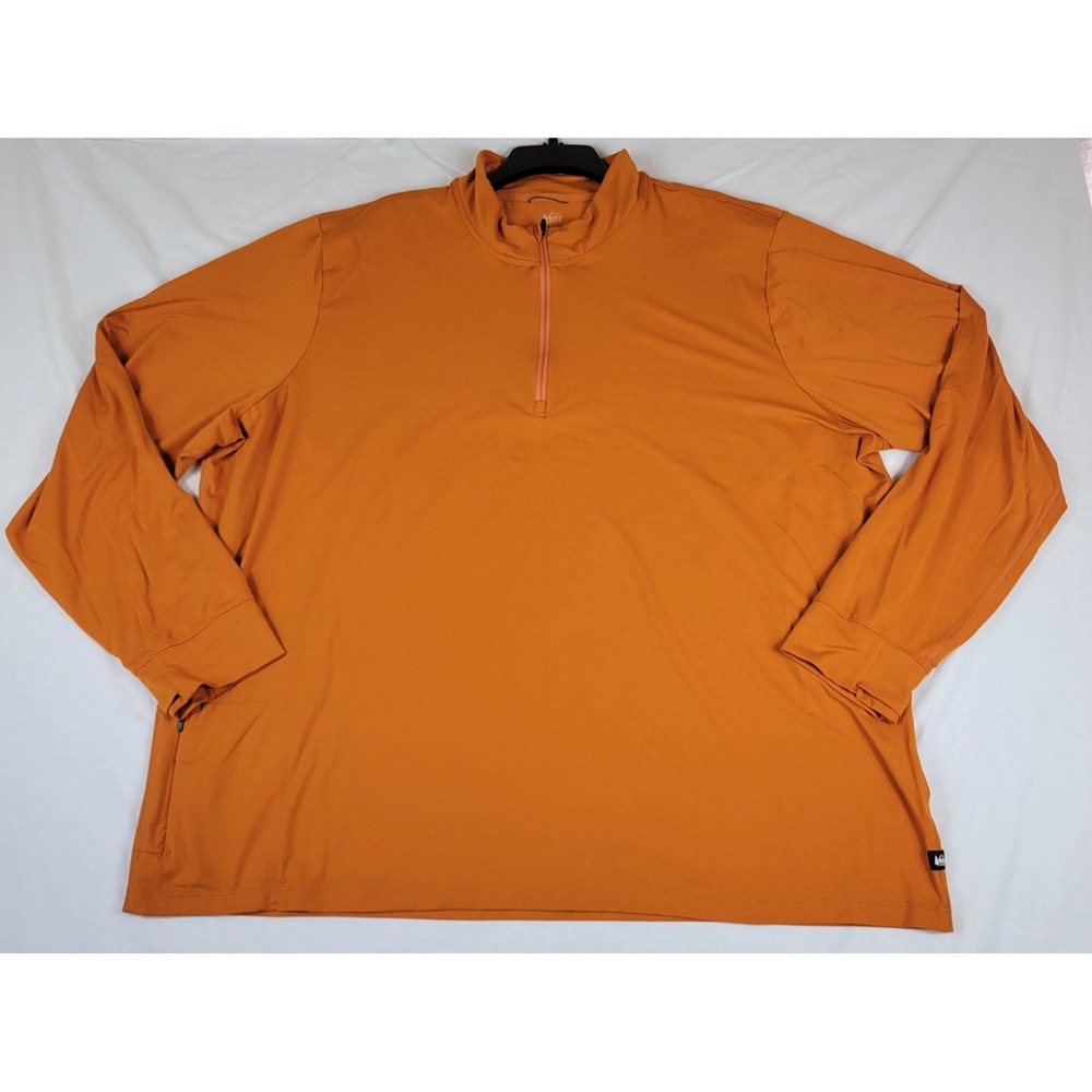 REI Co-op Mens 3XL Burnt Orange Quarter Zip Pullover Activewear Shirt 24556-S24